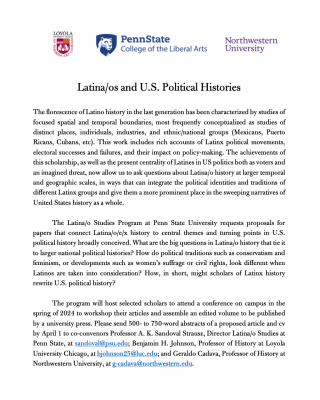 Latina/os and U.S. Political Histories Statement
